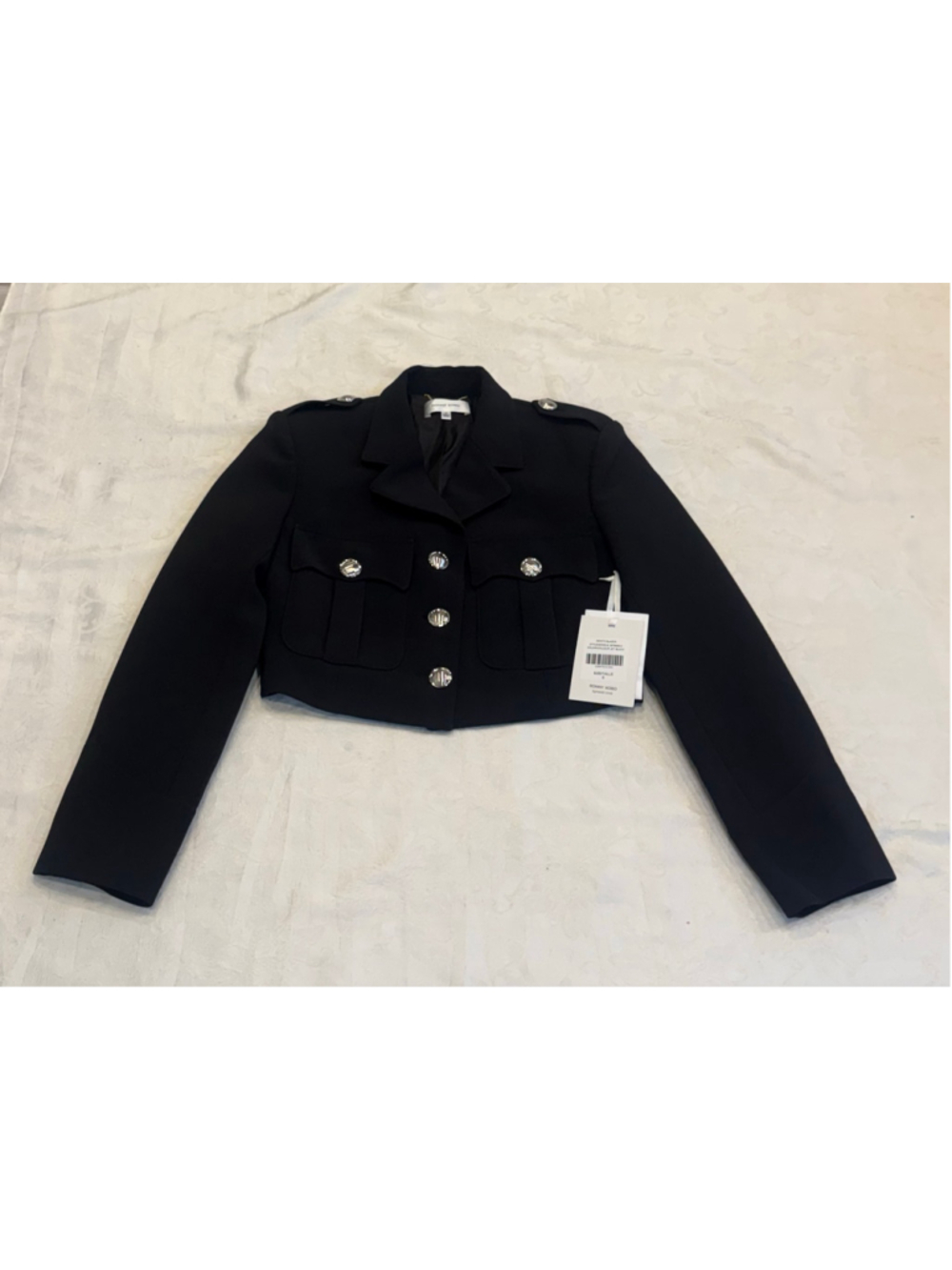 Ronny Kobo Genith Cropped Blazer, Jet black - Picture 6 of 8